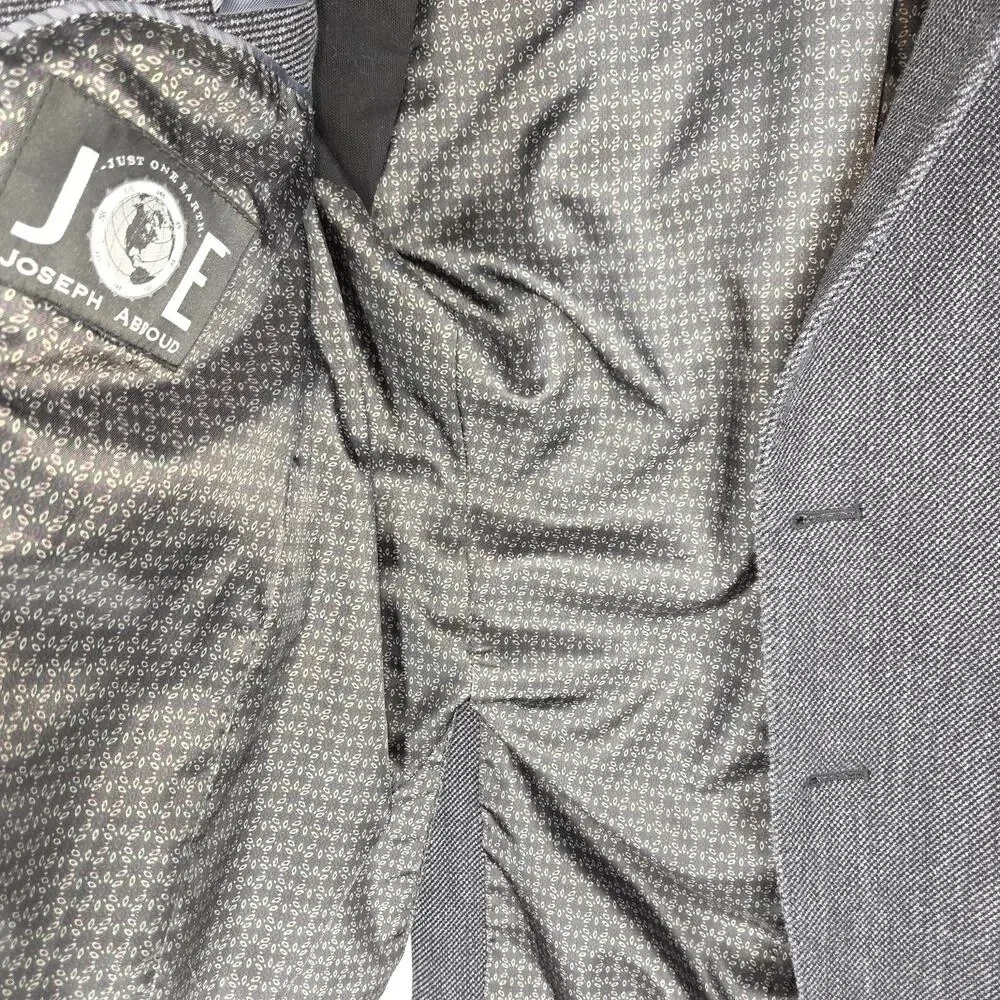 Joseph Abboud Sport Coat Blazer Jacket Mens Gray 42 Gray Slim Fit Business Work